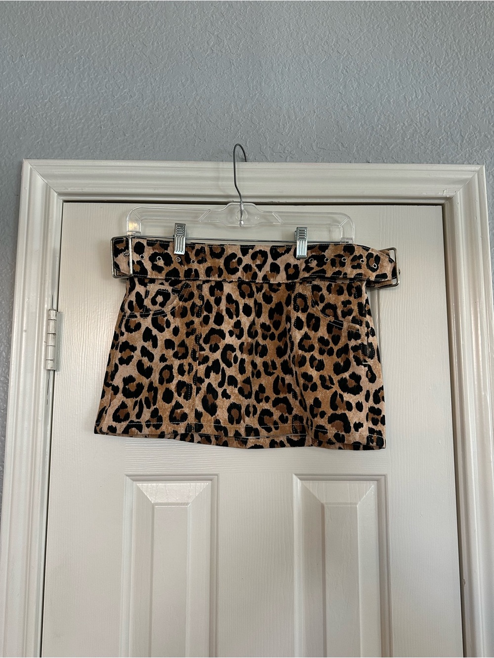 Mango Girls Leopard Print Skirt - Tan & Black